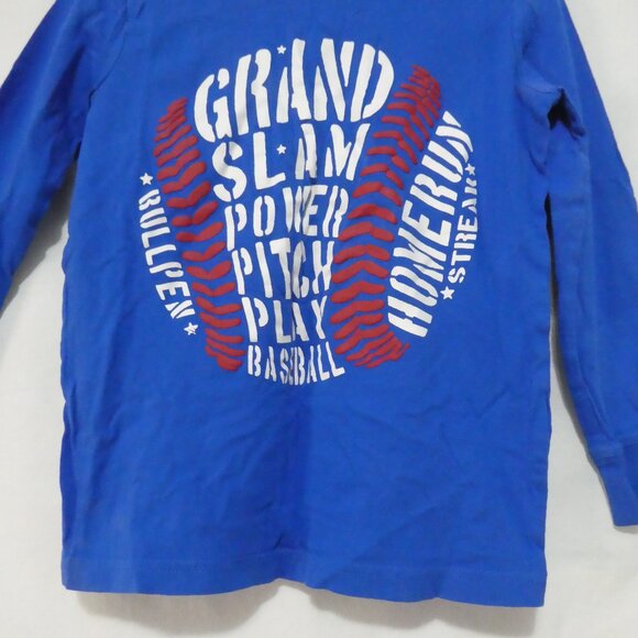 CARTER'S | size 5 | Blue Long Sleeve Graphic Tee / T-Shirt | Baseball Theme - Picture 8 of 15